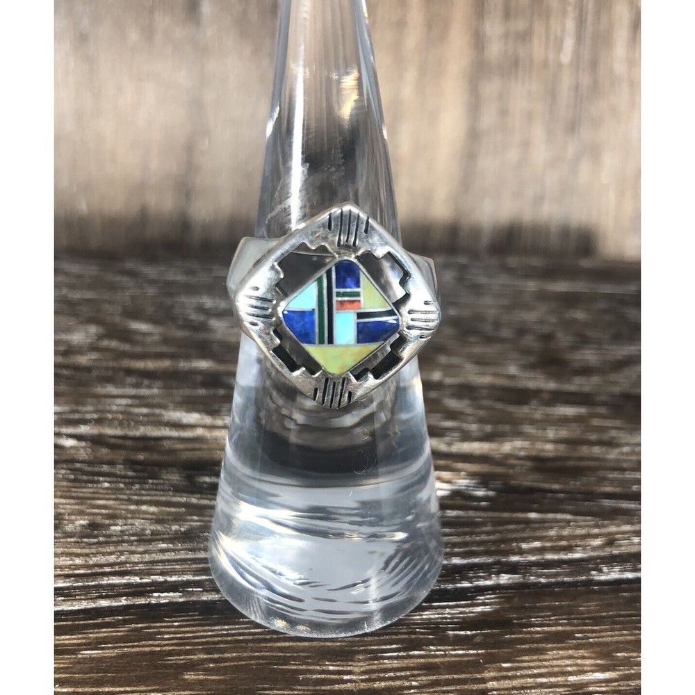 Vintage Carolyn Pollack RELIOS 925 Sterling Silver Multi Gem Inlay Ring Sz 6